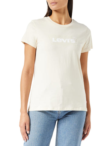 Levis Womens The Perfect Tee, Foil Batwing Whitecap Gray, S