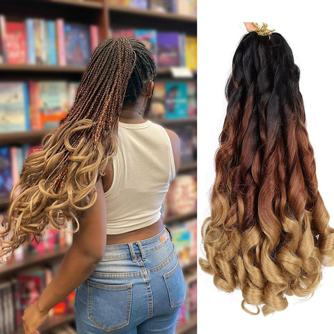 Aeagoo 8 Pack French Curly Braiding Hair 20 Inch Bouncy Braiding Hair Pre Stretched Yaki Texture French Curl Braiding Hair for Black Women (20 Inch,C14)