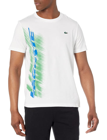 Lacoste Mens Sport Roland Garros Edition Chunky Jersey T-Shirt, White, Large