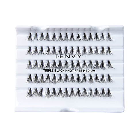 Kiss I Envy Knot Free Medium 70 Lashes Black (1 PACK-TRIPLE BLACK)