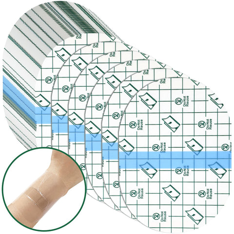 Nuanchu 100 Pieces Stretch Adhesive Bandages Large Waterproof Adhesive Dressing Bandages Transparent Protective Adhesive Bandage Dressing Tape Transparent Film for Body Health (Round Style)
