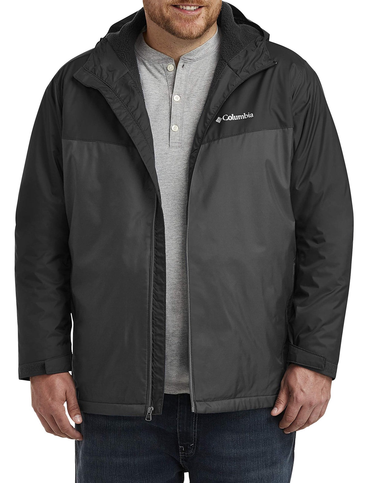 Columbia Men's Glennaker Sherpa Lined Jacket, Black/Shark, 4X Big