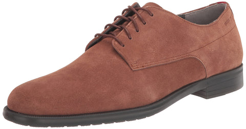 HUGO Smooth Suede Lace up Derby Dress Shoe Chestnut Brown