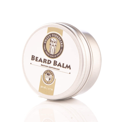 Beard Balm British Gentleman 100% Natural & Organic by Sweyn Forkbeard - A Beard Softener and Deep Conditioner For Men (50 ml/1.7oz Beard Balm British Gentleman)
