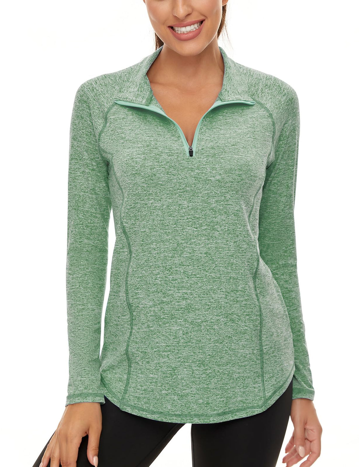 Long Sleeve Workout Tops for Women UK, Ladies Polo Shirt Gym Tops Running Top Gym Tops for Women UK Ladies Golf Clothing Womens Go Hiking Tops Ladies Tennis Tops Dark Green