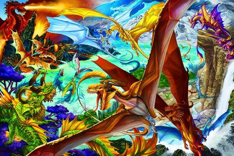 Toynk It's A Dragon's World Magic Fantasy Puzzle for Adults and Kids | Difficult 1000 Piece Jigsaw Puzzle Toy | Fun Quarantine Gift | Interactive Brain Teaser Challenge for Game Night | 28 x 20 Inches