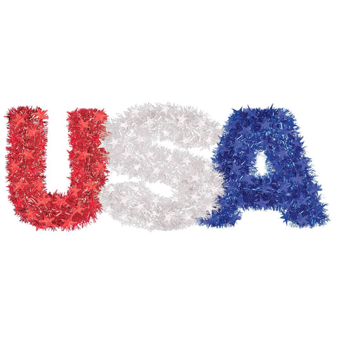 Vibrant Multicolor Foil Deluxe Tinsel USA - 8.3" x 22.8" (1 Pc.) - Stand Out with American Pride- Ideal for Patriotic Celebrations & Events