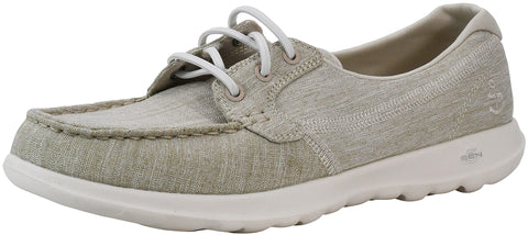 Skechers Women's Go Walk Lite-15433 Boat Shoe Natural 7.5 M US