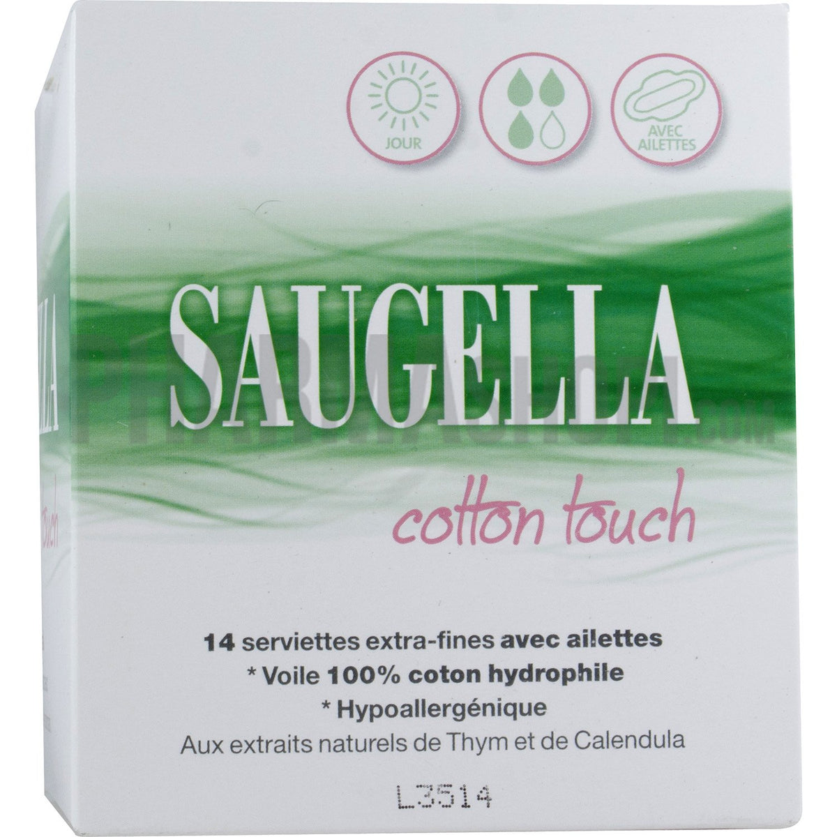 Saugella Cotton Touch Day 14 Extra-Fine Sanitary Napkins with Wings