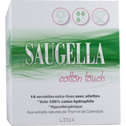 Saugella Cotton Touch Day 14 Extra-Fine Sanitary Napkins with Wings