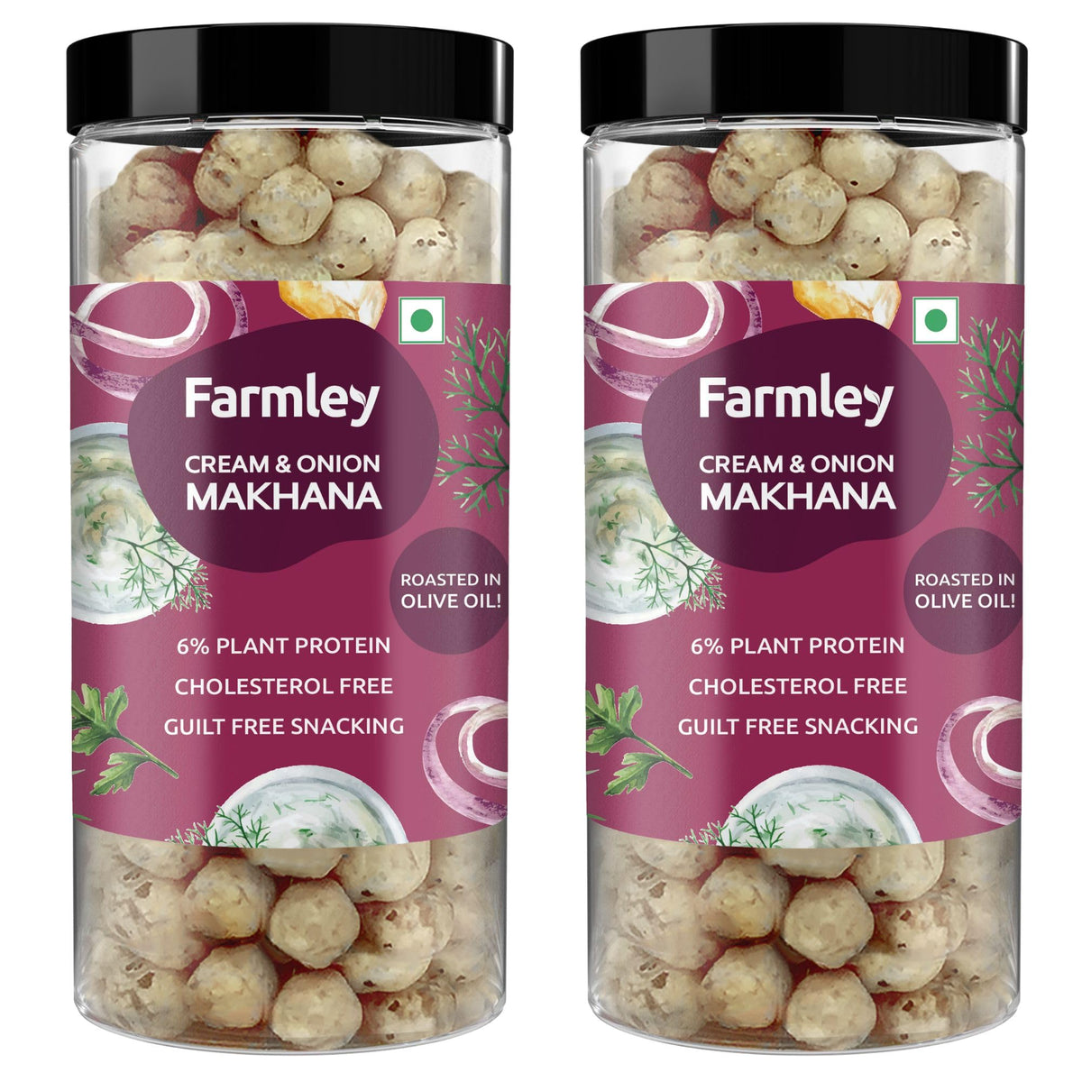 Farmley Roasted & Flavored Makhana 180G (Cream N Onion)