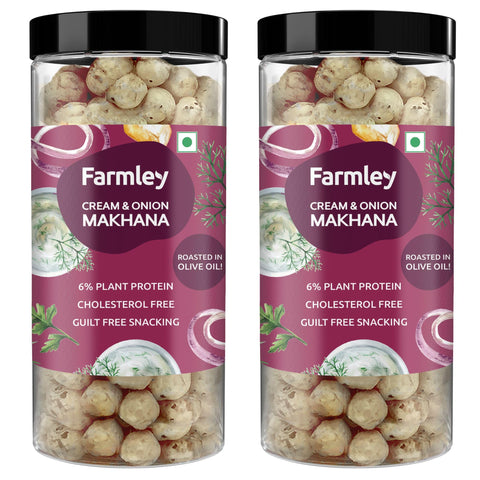 Farmley Roasted & Flavored Makhana 180G (Cream N Onion)