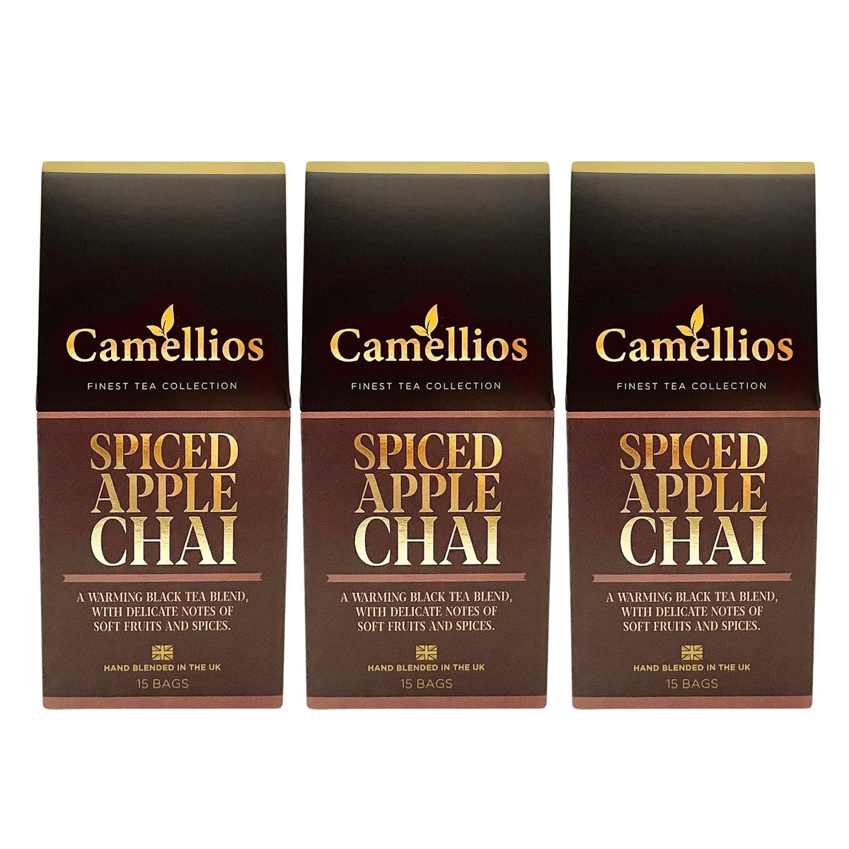 Spiced Apple Chai, Pyramid Tea Bags, Camellios (45 Tea Bags, 3 Pack)