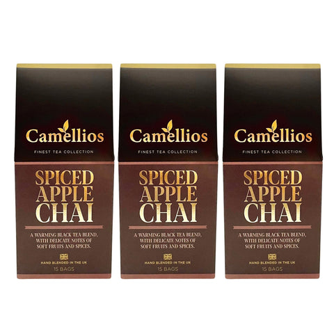 Spiced Apple Chai, Pyramid Tea Bags, Camellios (45 Tea Bags, 3 Pack)