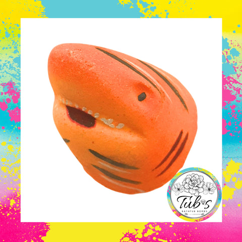 Tiger Shark Attack Bath Bomb. Handmade by Tubs in the UK Animal bathbomb. Birthday Present Gift. Bath fizzer bath art.