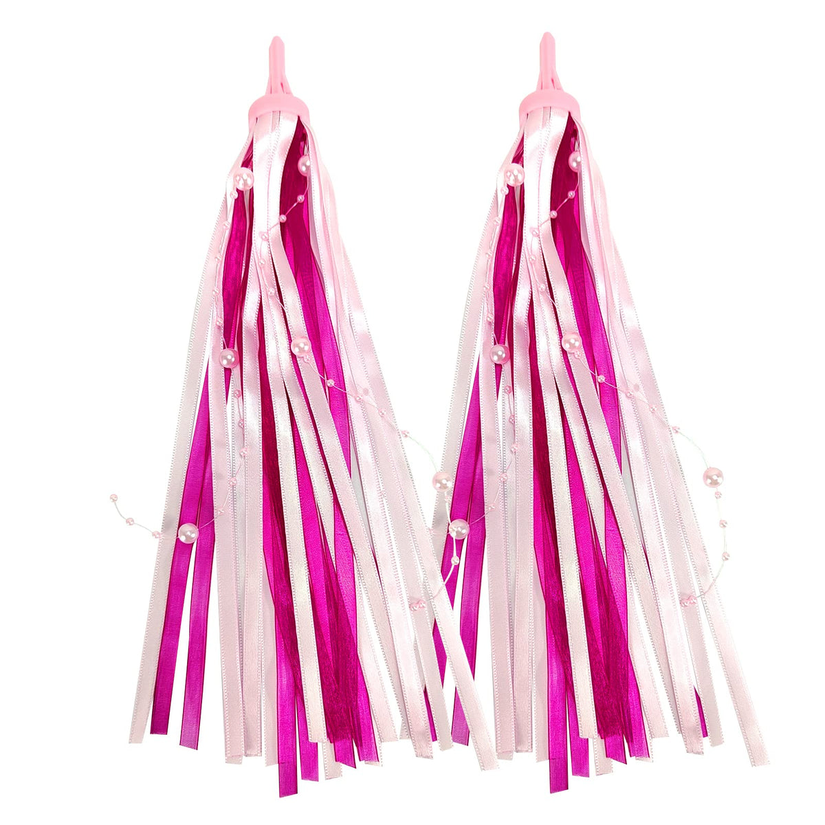 EQLEF Childrens Bike Streamers for Girls, Pink Bike Tassels Bicycle Handlebar Streamers Bike Ribbon Streamers for Girls Bicycle Decor