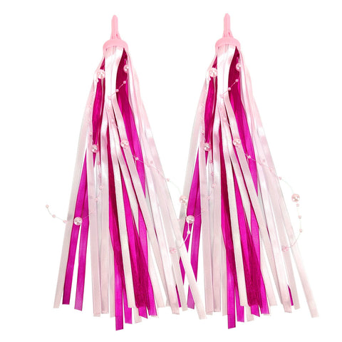EQLEF Childrens Bike Streamers for Girls, Pink Bike Tassels Bicycle Handlebar Streamers Bike Ribbon Streamers for Girls Bicycle Decor