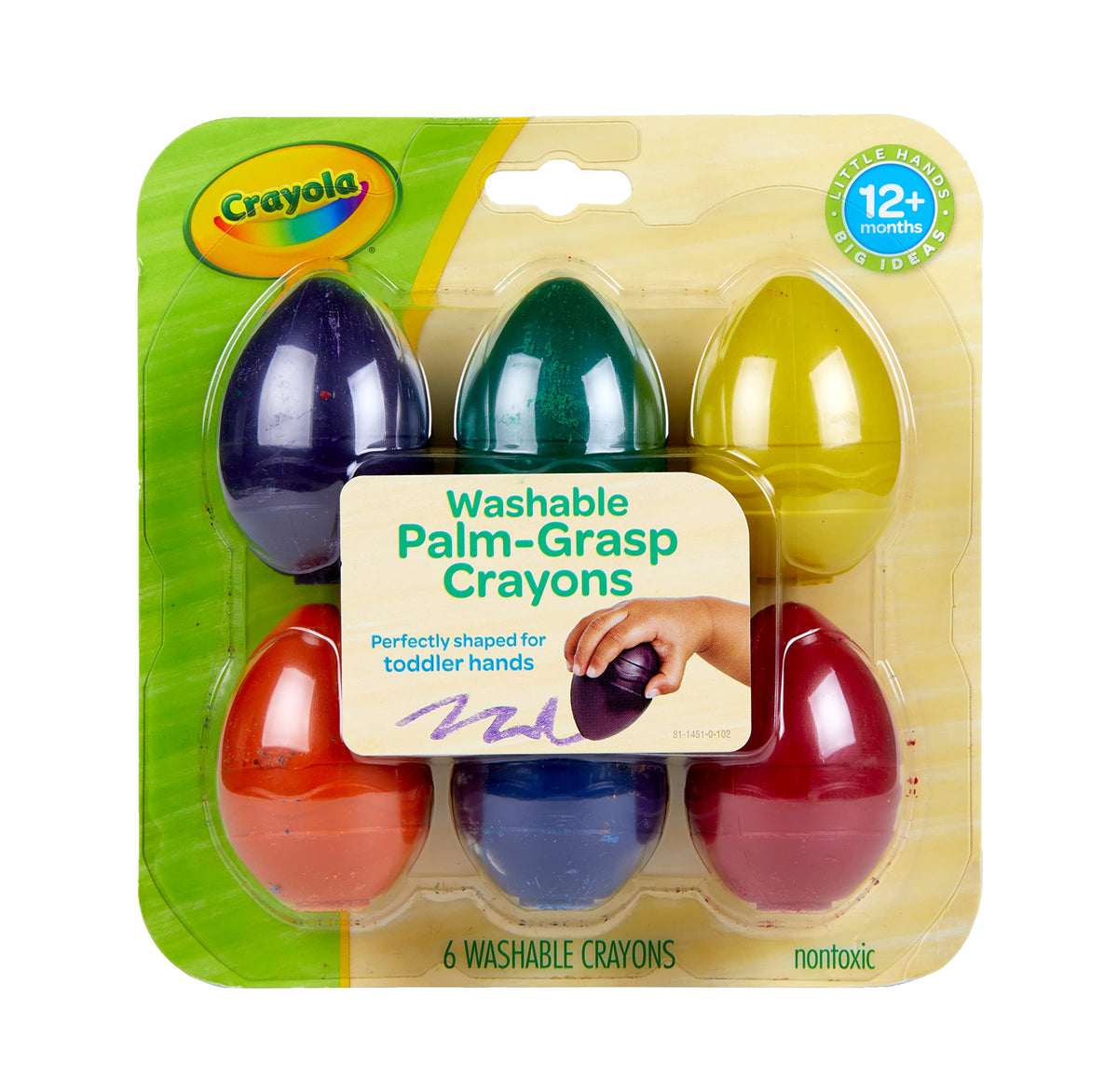 CRAYOLA Crayon Washable Egg My 1ST, Multicoloured, 6 Count (Pack of 1)