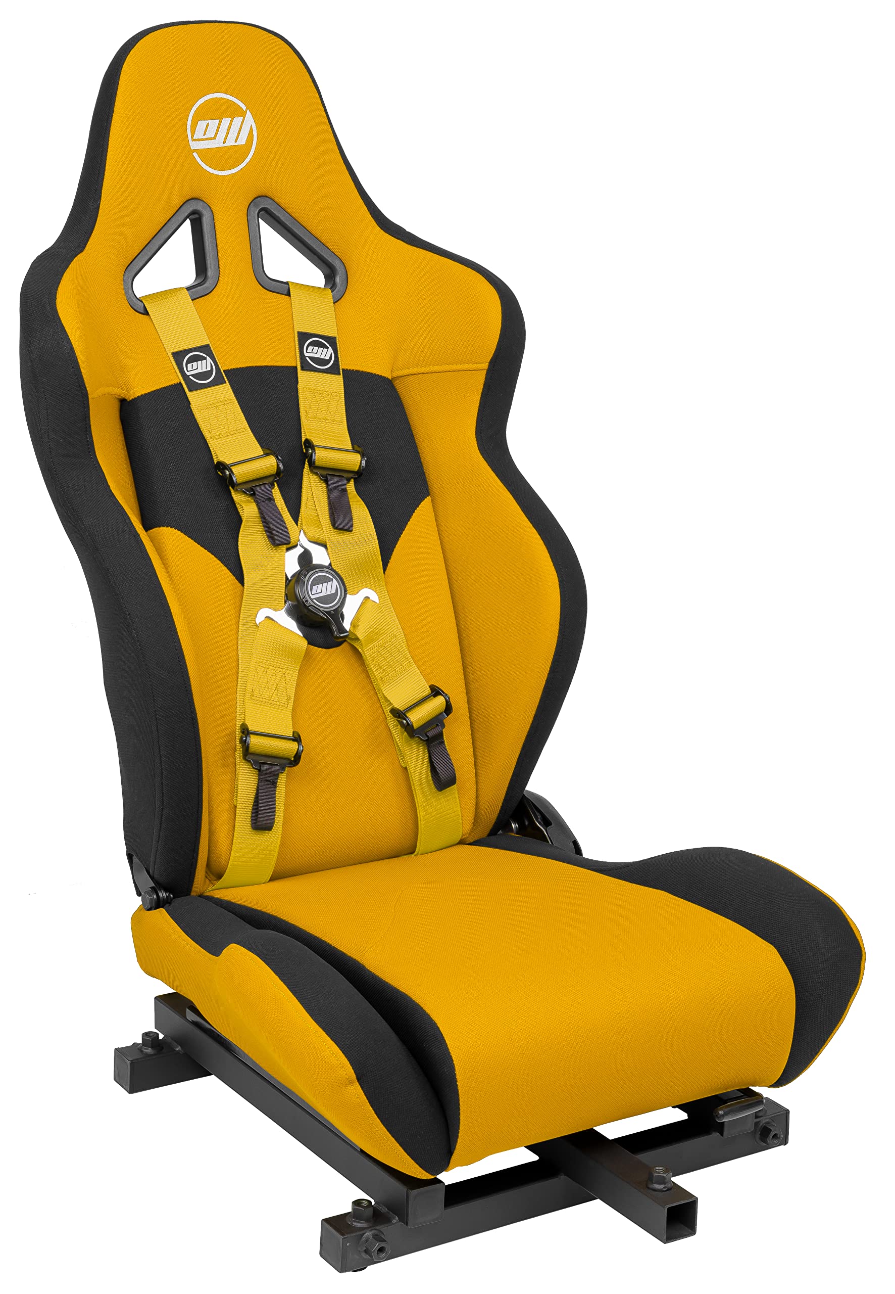 OpenWheeler Racing and Flight Simulation Cockpit Four Point Harness. Virtual Reality add-on. Yellow