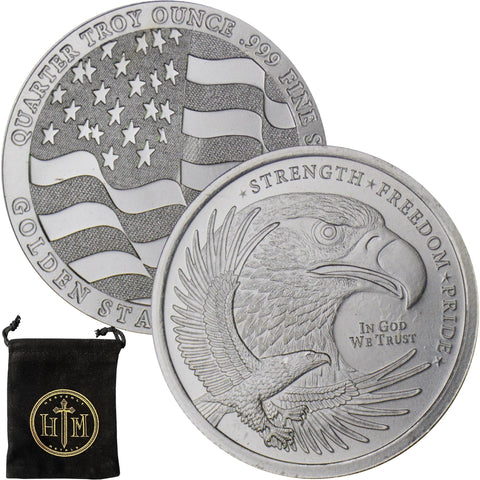 1/4 oz Bald Eagle Plastic Coin in Heavenly Metals Coin Pouch