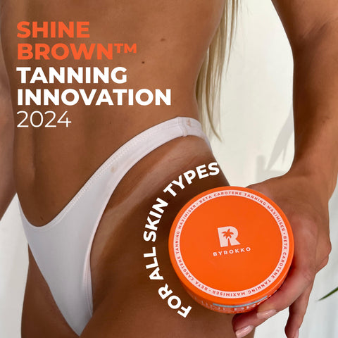 BYROKKO Shine Brown Beta Carotene Tanning Accelerator, Carroten Tanning Gel Effective in Sunbeds & Outdoor Sun, Natural Tan-boosting Sunbed Cream, 200 ml