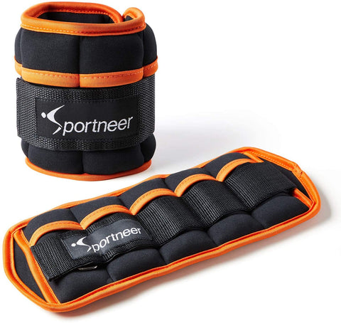 Sportneer Adjustable Weights Ankle Weights Set, Ankle Wrist Weight Straps, 0.44Kg-2.25Kg for Per Ankle, 0.88Kg-4.5Kg for a Pair, 2 Pack