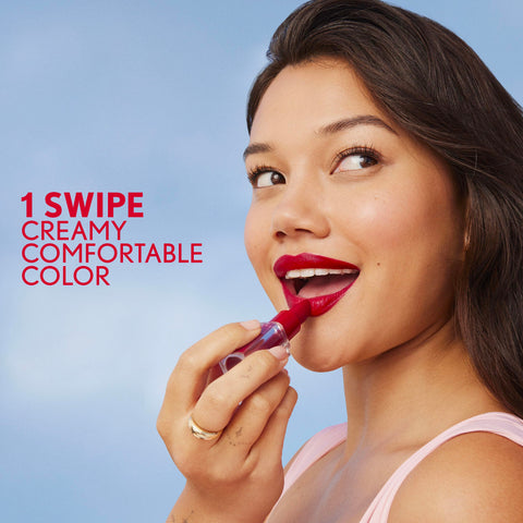 COVERGIRL Clean Lip Color, Crema, Satin Finish, 24-Hour Wear, Squalane, Avocado & Aloe, Carmine-Free, Non-Drying, 0.12oz