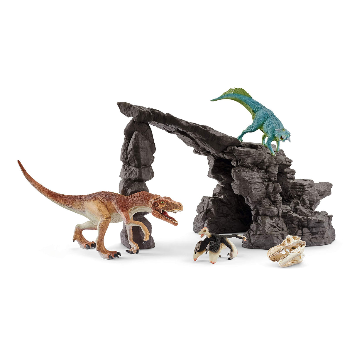 schleich 41461 Dinoset mit HÃ¶hle, ab 5 Jahren, DINOSAURS - Spielset, 7 Teile