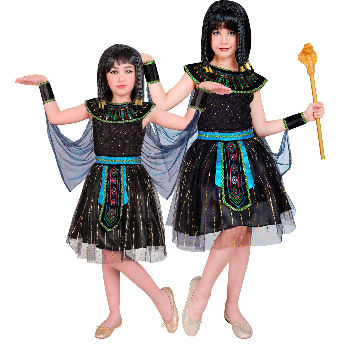 Widmann 08386 Children's Egyptian Queen Costume, Multicoloured, 128