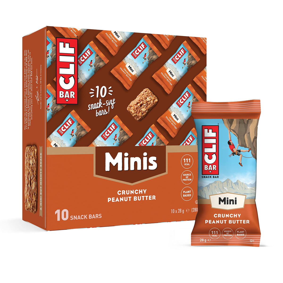 CLIF Bar MINI Energy Bar | Nutritional Snack Bar | Source of Plant Based Protein | Vitamins B12 and B6 |Crunchy Peanut Butter |10 bars x 28g