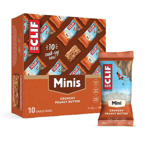 CLIF Bar MINI Energy Bar | Nutritional Snack Bar | Source of Plant Based Protein | Vitamins B12 and B6 |Crunchy Peanut Butter |10 bars x 28g