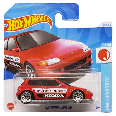 Hot Wheels - '92 Honda Civic EG - HW J-Imports 4/10 - HTC43 - Short Card - Red - Mattel 2024-1:64