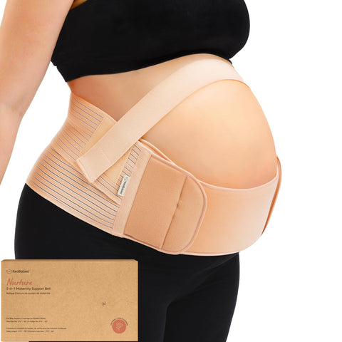 2-in-1 Pregnancy Belly Support Band - Belly Bands for Pregnant Women, Maternity Belly Band, Pregnancy Belt, Belly Support for Pregnancy Must Haves, Pregnancy Support Belt (Classic Ivory, One Size)
