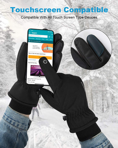 coskefy Thermal Gloves, -20? Coldproof Touchscreen Ski Gloves Waterproof Winter Gloves 3M Thinsulate Snow Gloves for Walking Snowboarding Hiking Outdoor