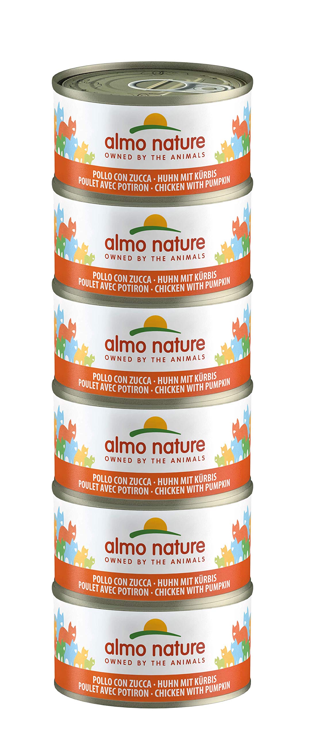almo nature Mega Pack - Chicken with Pumpkin 6 x 70g Cans, transparent