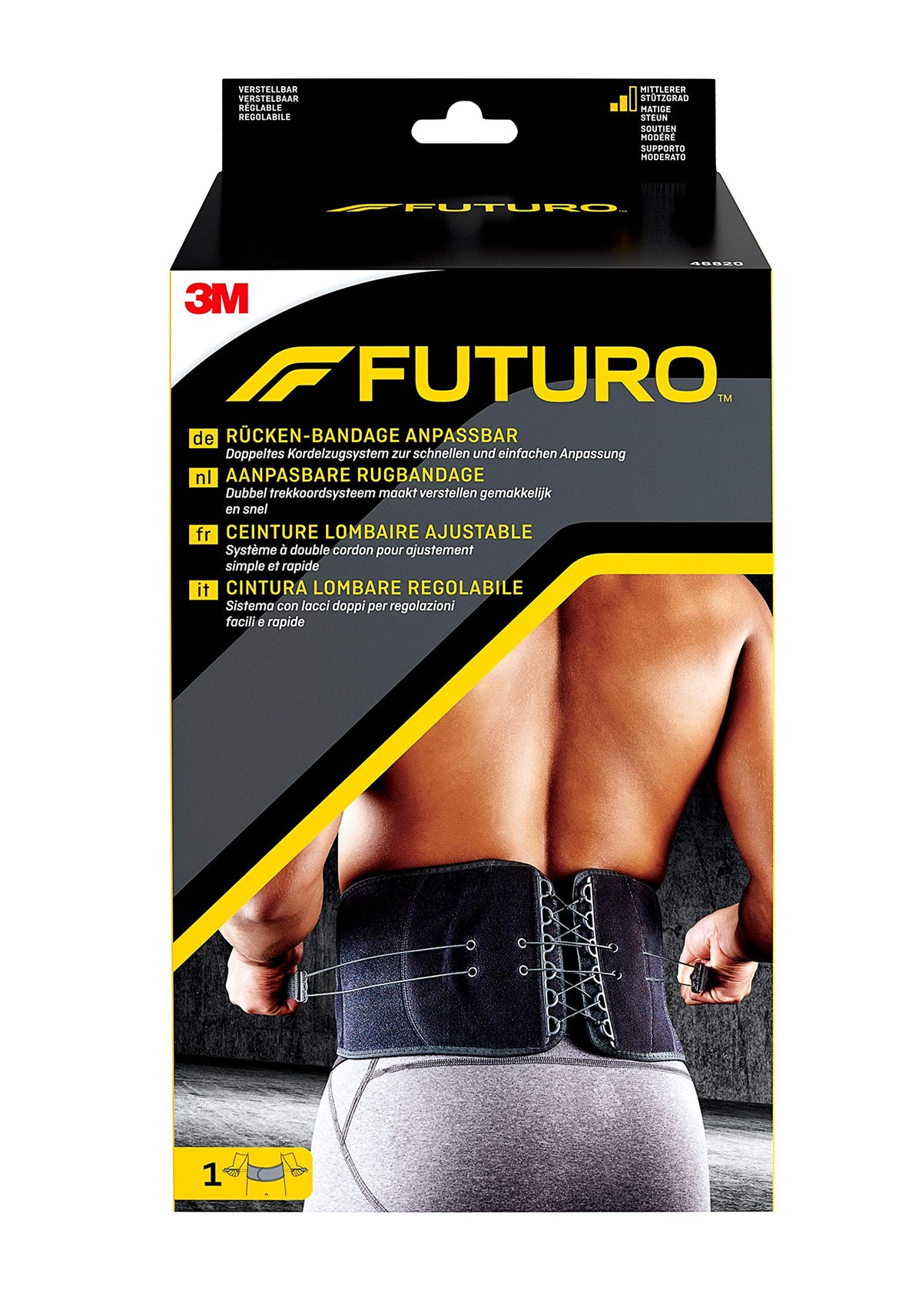Futuro FUT46820 Adjustable Back Support, Black