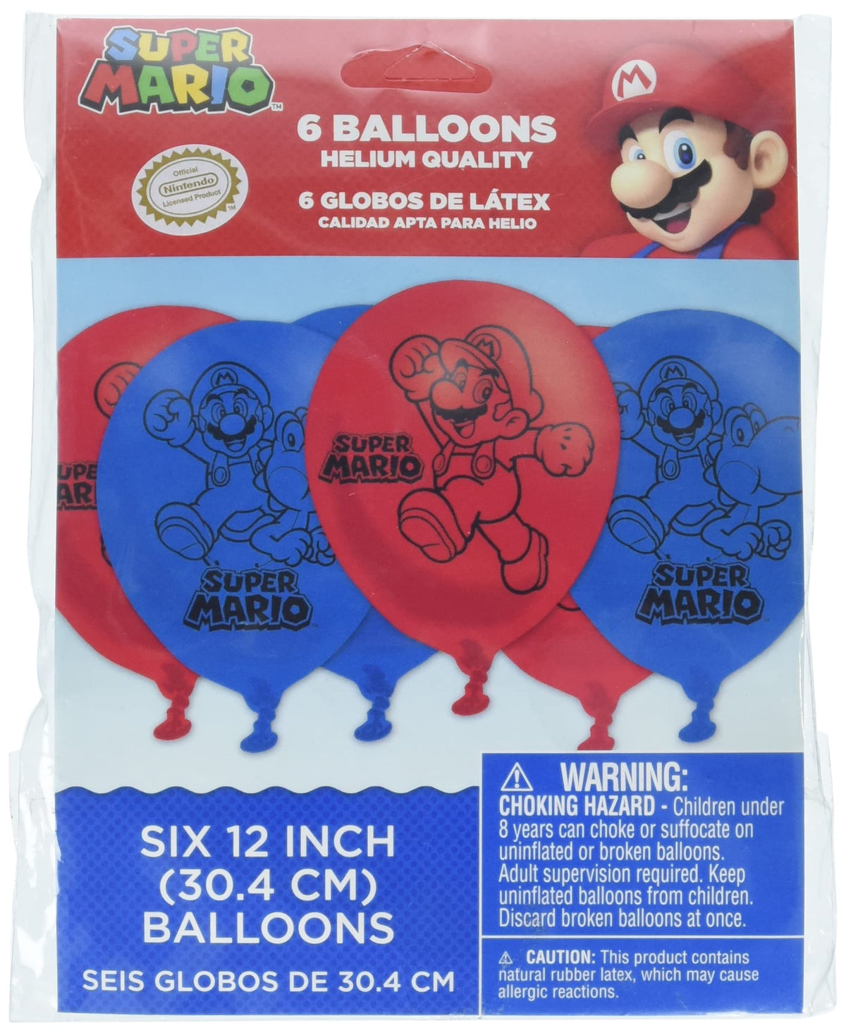 Super Mario Brothers Multicolor Latex Confetti Balloons - 12" (6 Pc) - Perfect for Nintendo Themed Parties & Celebrations