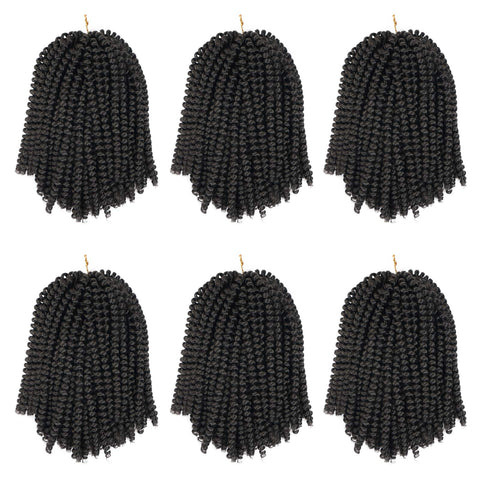 Spring Twist Hair 6 Packs 8inch Fluffy Spring Twist Crochet Hair Passion Twist Crochet Hair Synthetic Braiding Hair Extensions 15 Strands 55g/Pack(8inch, #2)