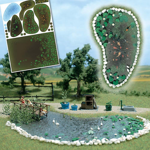 Busch 1210 Garden Pond Set HO Scale Scenery Kit