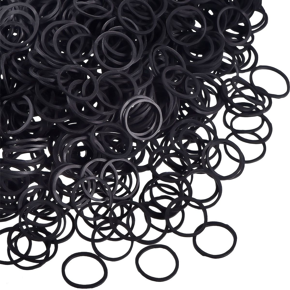 Pack of 1000 Mini Rubber Bands Soft Elastic Bands for Kids Hair, Braids Hair, Wedding Hairstyle and More (Black)