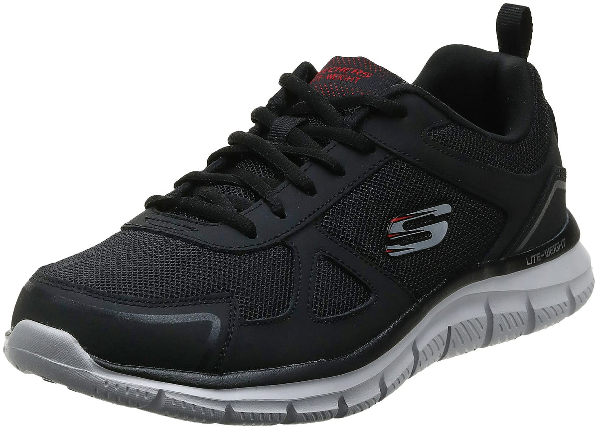 Skechers Men's Track Scloric Oxford, Black/red, 8