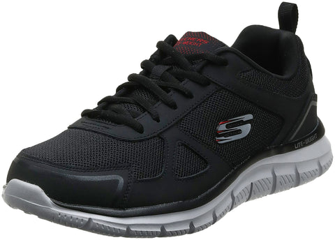 Skechers Men's Track Scloric Oxford, Black/red, 8