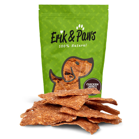Erik & Paws Chicken Chips Dog Treats, All Natural Healthy Chicken Dog Treats, Made in USA with 100% American Free Range Chicken Breast, No Hormones or Additives - 5 oz