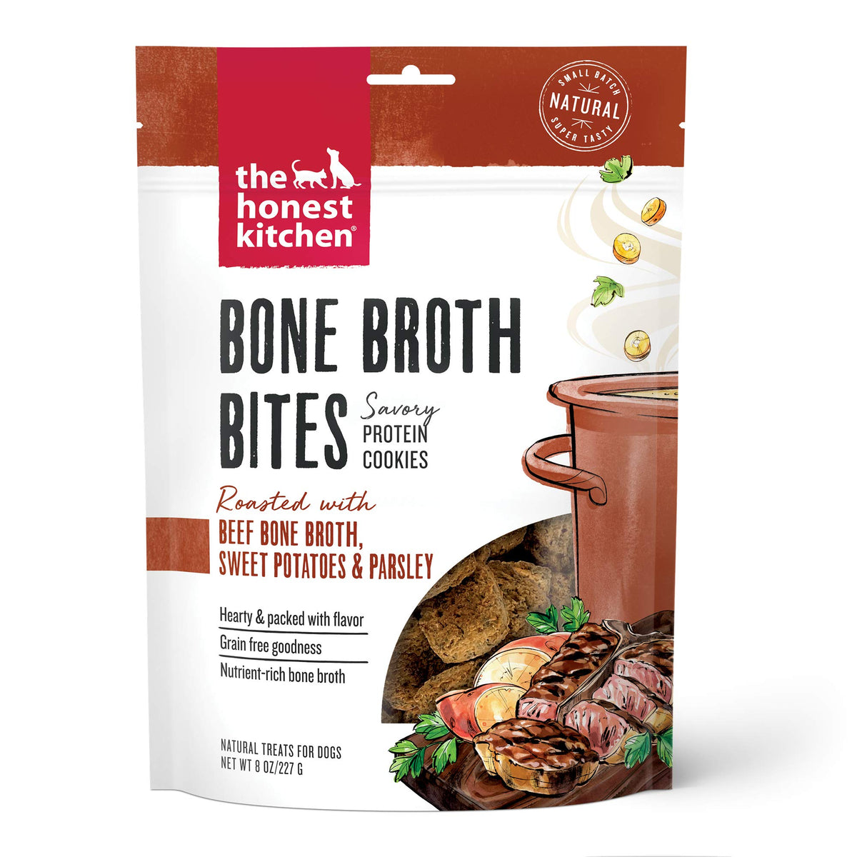 The Honest Kitchen Bone Broth Bites: Roasted with Beef Bone Broth & Sweet Potatoes, 8 oz Bag