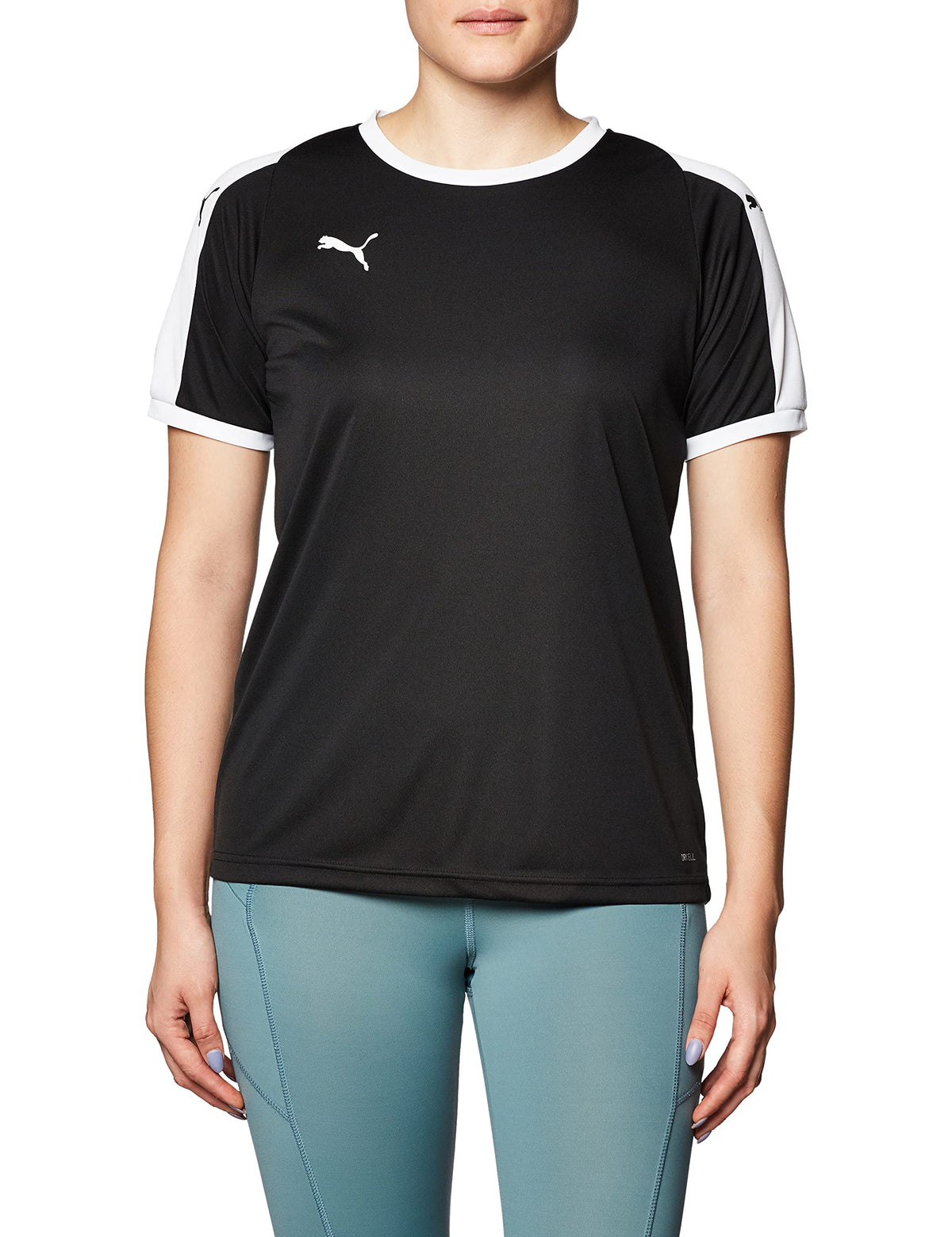PUMA Women's Liga Jersey, Black-White, M