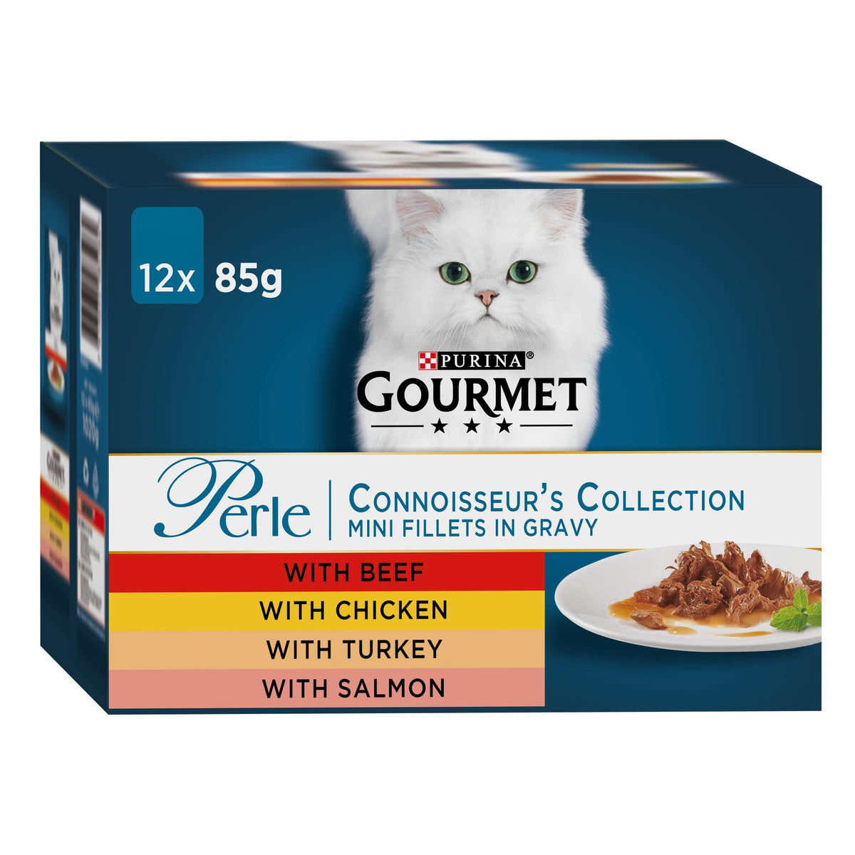 GOURMET Perle Connoisseur's Selection in Gravy Wet Cat Food 12x85g