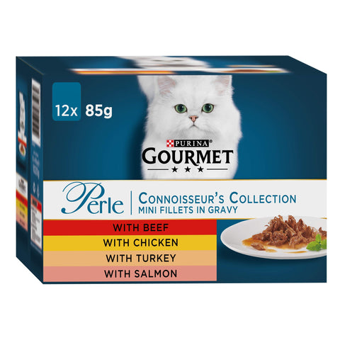 GOURMET Perle Connoisseur's Selection in Gravy Wet Cat Food 12x85g