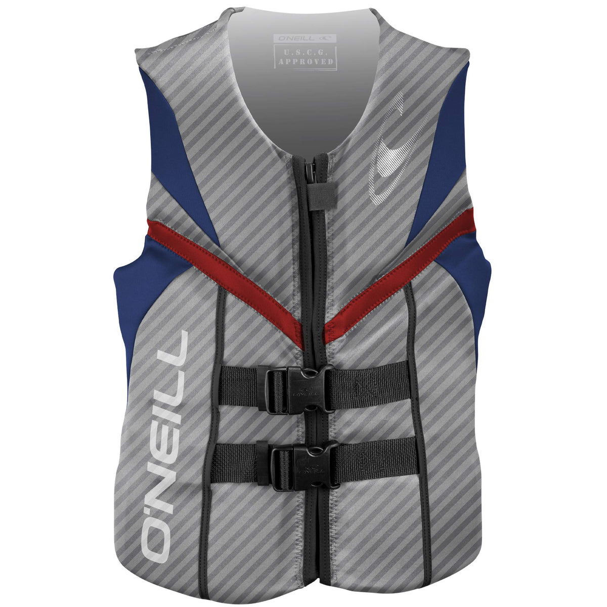 O'Neill Men's Reactor USCG Life Vest,Lunar/Pacific/Red, X-Large