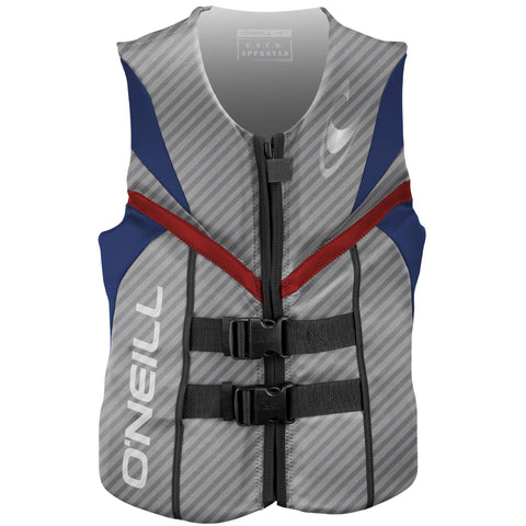O'Neill Men's Reactor USCG Life Vest,Lunar/Pacific/Red, X-Large
