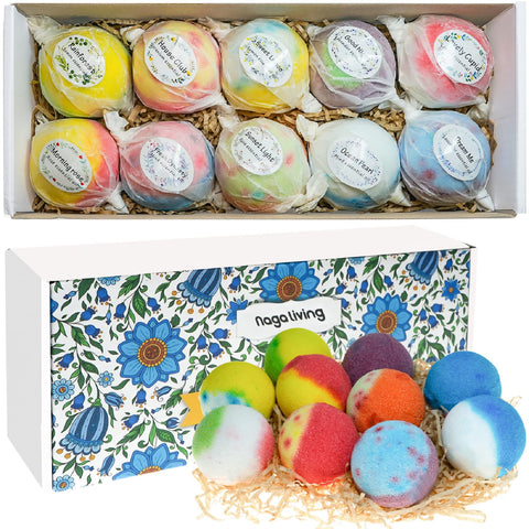 Nagaliving Bath Bombs Gift Set, 10 Organic Bubble Bombs, for ValentineÃƒÆ’Ã†â€™Ãƒâ€šÃ‚Â¢ÃƒÆ’Ã‚Â¢ÃƒÂ¢Ã¢â€šÂ¬Ã…Â¡Ãƒâ€šÃ‚Â¬ÃƒÆ’Ã‚Â¢ÃƒÂ¢Ã¢â€šÂ¬Ã…Â¾Ãƒâ€šÃ‚Â¢s Day, Christmas